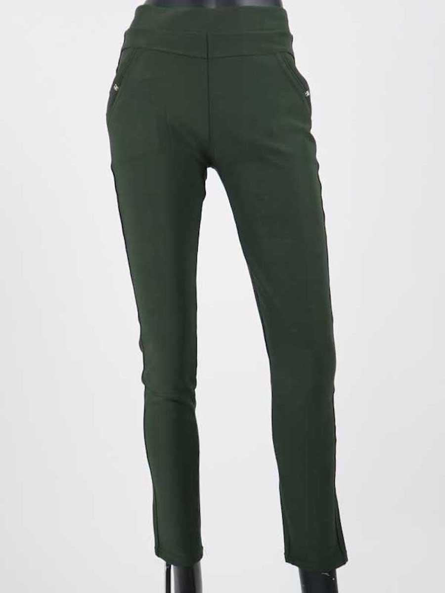 Dames tregging Jacky S/M - Olijf - Luxe & Comfort - Hoge Taille
