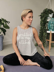 Yoga Tanktop Gratitude Biokatoen - S