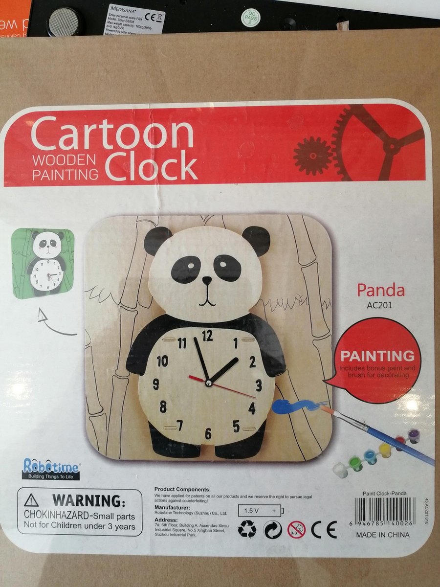 Robotime Panda klok zelf bouw