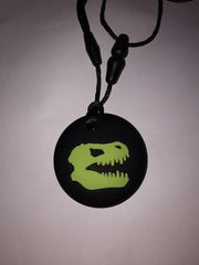 bibbi4you.nl Dino rond zwart bijtsteen kauw sieraden bijt ring bijt steen ketting voor moeder en kind kauwsieraden blauw Autisme ADHD