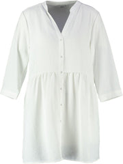 Only wat langere off white loose fit tuniek blouse 3/4 mouw - valt ruim - Maat 40