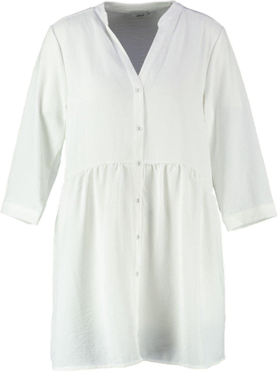 Only wat langere off white loose fit tuniek blouse 3/4 mouw - valt ruim - Maat 40