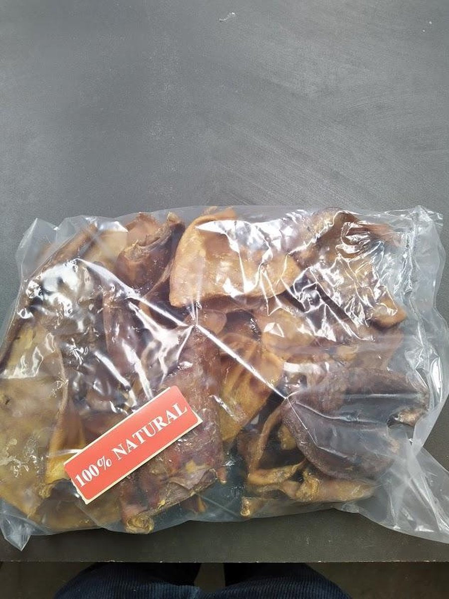Licht gerookt varkensoren varken oor (45gr per stuk) 10 stuks van de snackmeester 100% natuurlijk natural naturel gedroogd dried