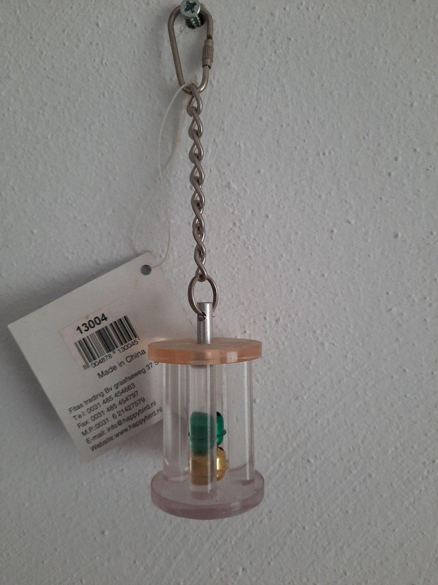 Speelgoed voor papegaai en parkiet. "Bell in the Box"