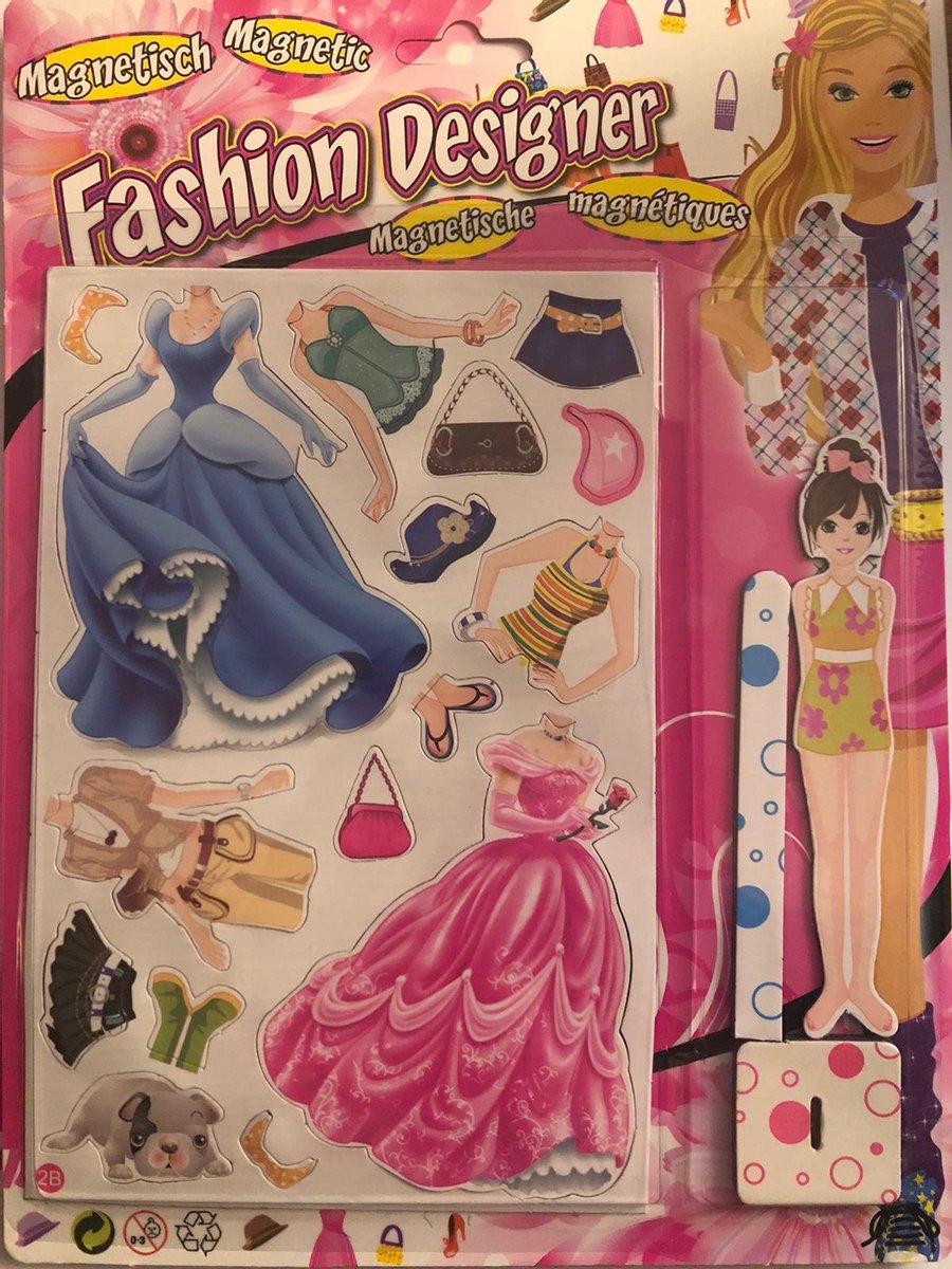 Fashion Design magnetische aankleedpop 13 cm lang - Magnetische Aankleedpop