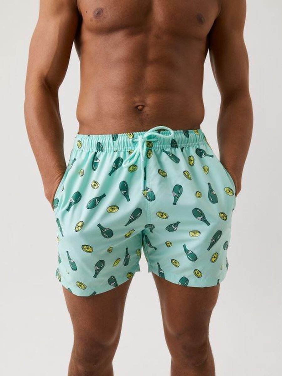 Björn Borg loose short sylvester lemon splash blauw - S