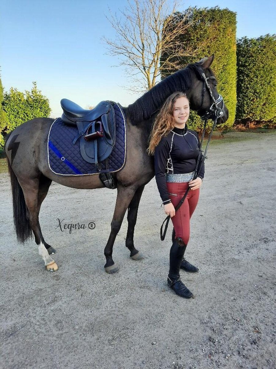 Dressuur zadeldek Royal Blue - COB- Dekje- Handmade - Blauw  - Recreactie - Wedstrijd - Paard - pony - dressuur
