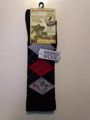 Comodo Paardrijsokken met Merino Wol - Kniekousen Paardrijden - Klassiek Karo Design - Zwart/Rood - 35/38