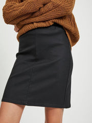 Objbelle Mw Supercoated Skirt Noos 23030154 Black