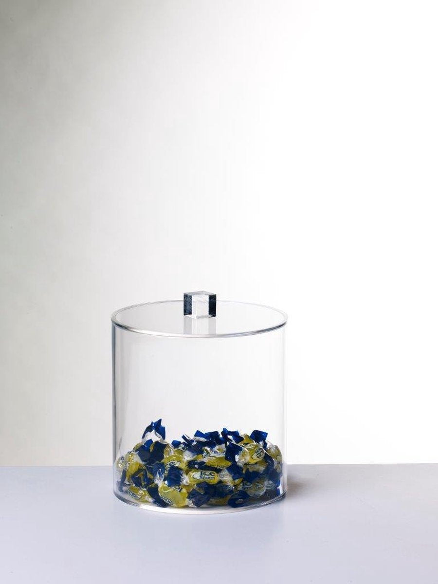 Ronde plexiglas doos met deksel