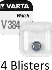 4 Stuks (4 Blisters a 1 st) Varta SR41 SW/V384 Single-use battery Zilver-oxide 1