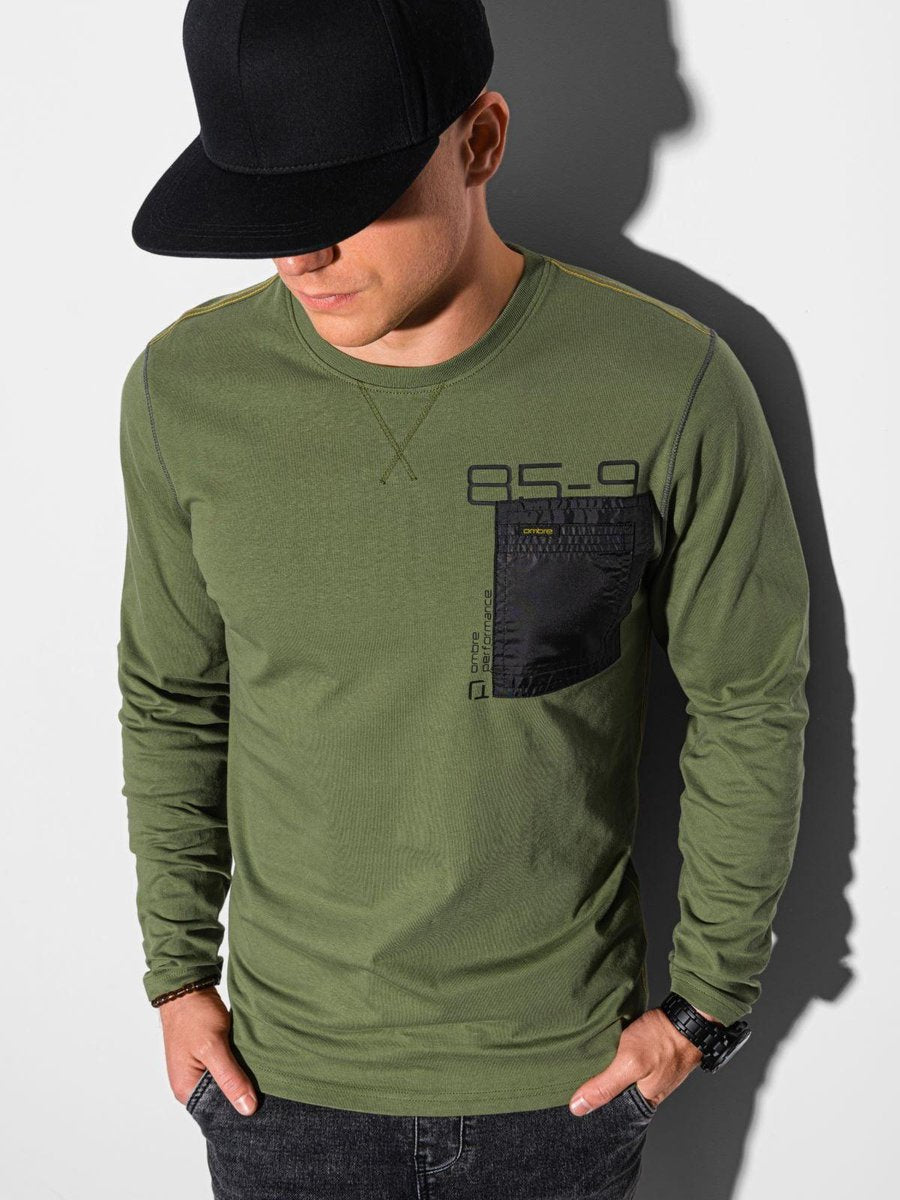 Heren - Longsleeve - Olive - L130-1