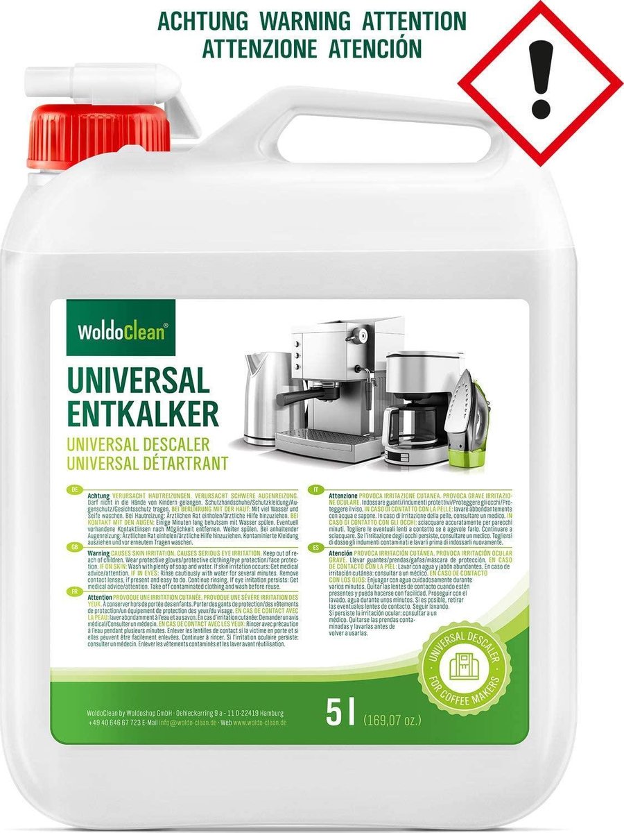 Ontkalker & kalkverwijderaar voor volautomatische koffiemachines Koffiezetapparaat Ketel -  5 liter jerrycan incl. praktische uitloop