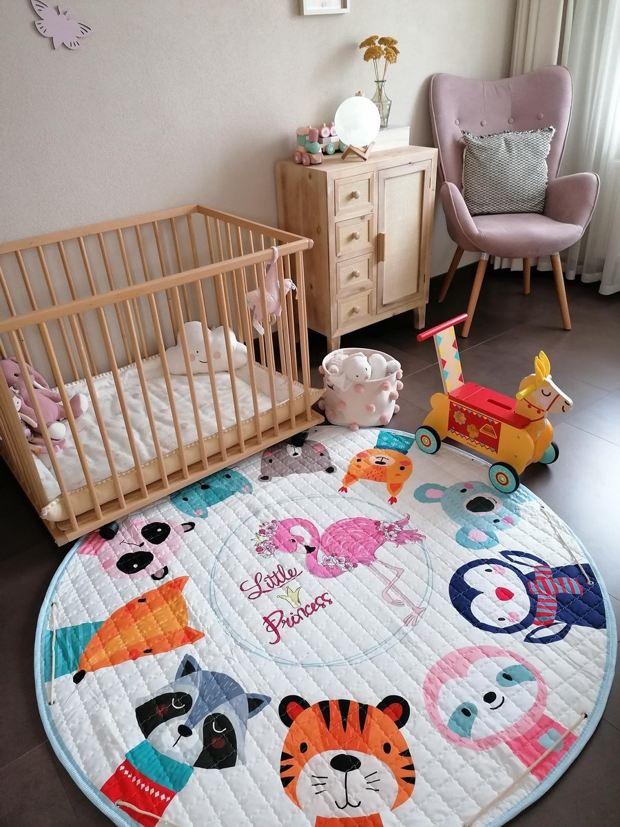 Grote Speelmat baby XL (1.5m x 1.5m) - Schattige dieren met kinder Kleurtjes - Speelkleed baby - Leuk speeltapijt kinderkamer