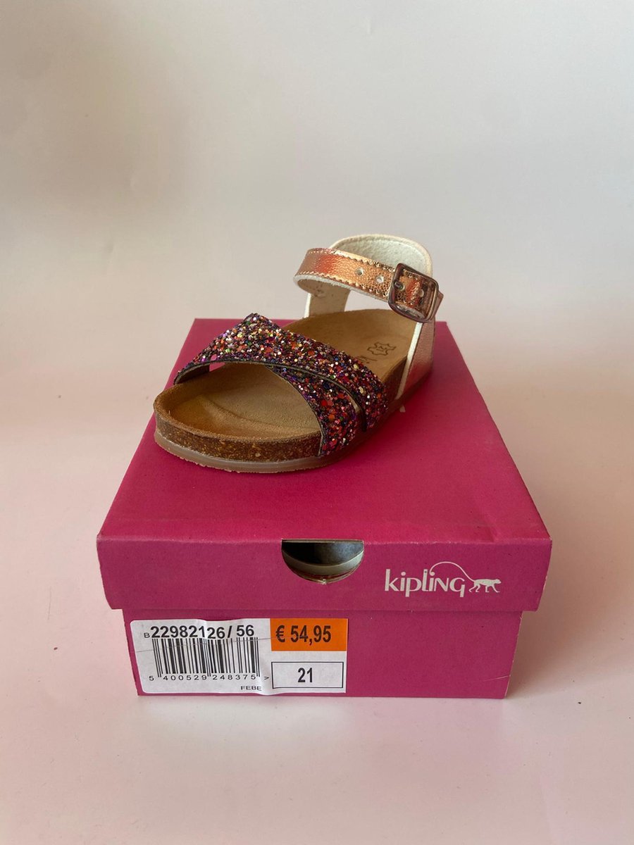 Kipling - Meisjes - Kinderschoenen - Sandalen - Leder - Roze - Glitters - Maat 21