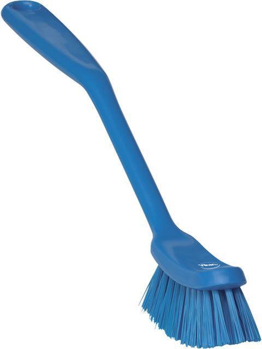 Vikan kleine smalle afwasborstel medium vezels blauw - 42873