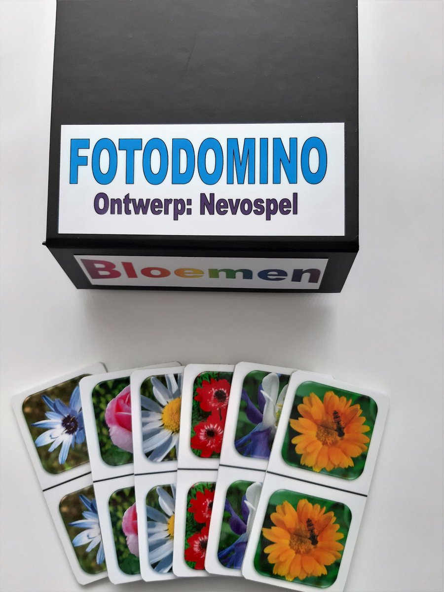 Denkspel voor mensen met dementie FotoDomino Bloemen