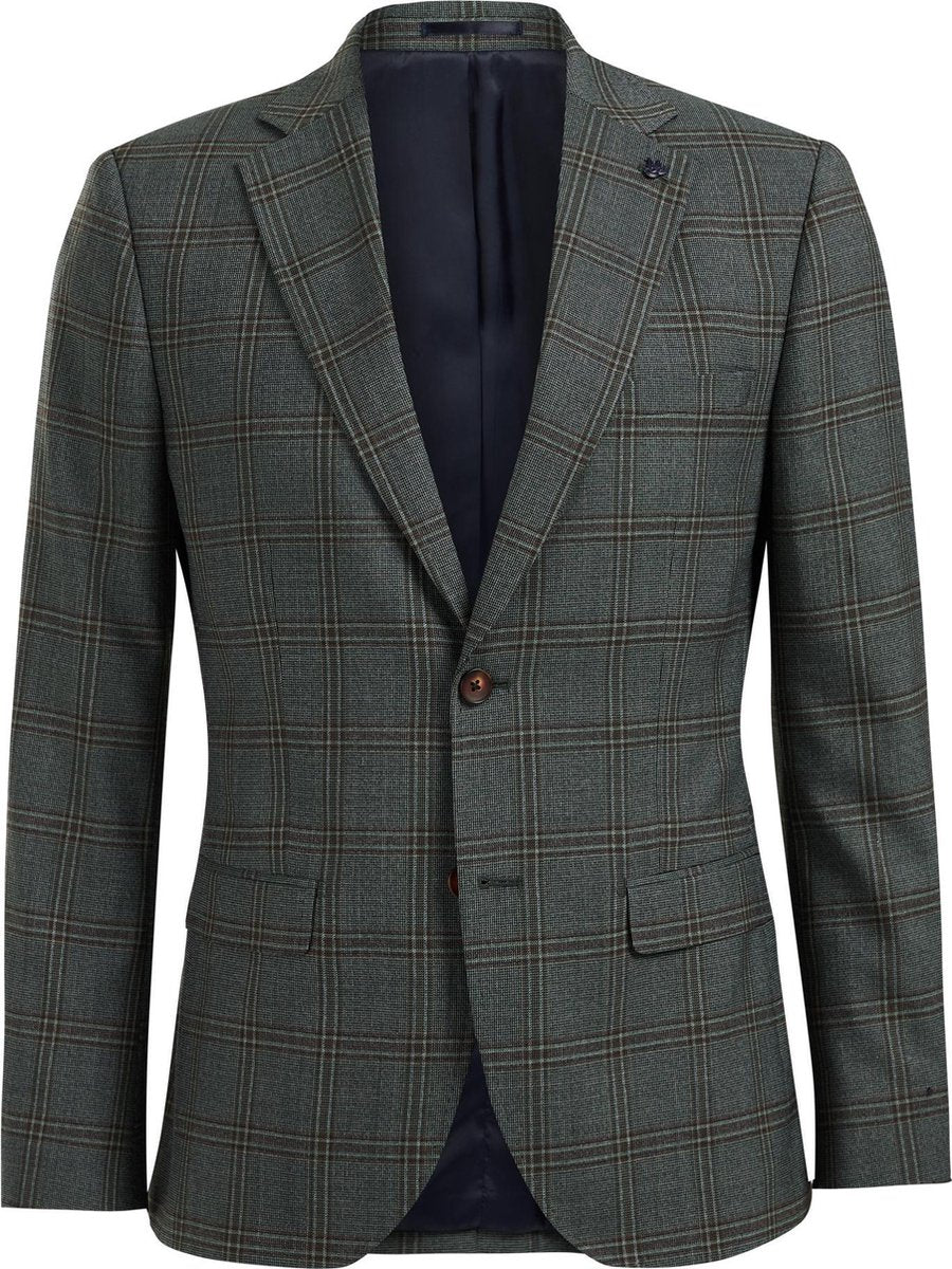 WE Fashion Heren slim fit blazer met ruitdessin - Maat L (52)