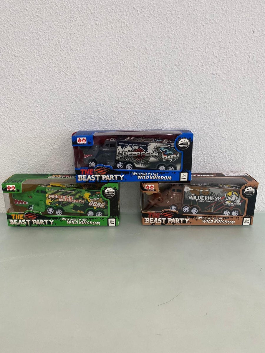 Speelgoedvoertuig kinderen: stoere truck - set van 3 stuks (diverse soorten)