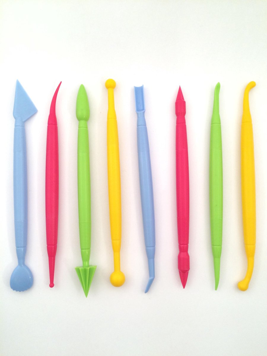 Dekofee - Taartdecoratiegereedschap - Modelleer Gereedschappen - Set 8-delig - Voor modelleren fondant