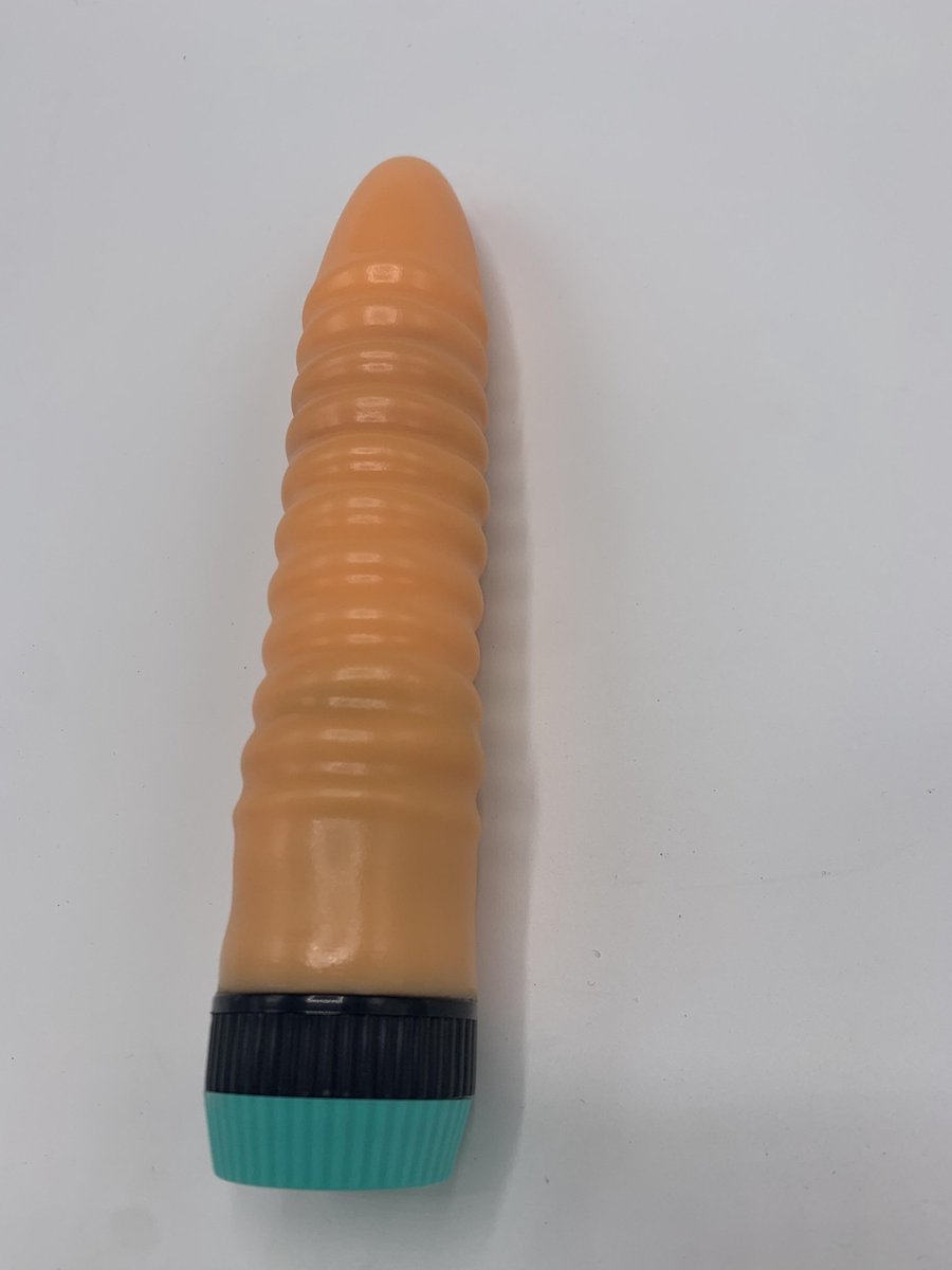 Hydas - Stevige Ribbel Vibrator - voor echt gevoel - Multispeed - Beige - 18 cm - neutrale Cadeaubox - ideaal om te geven of te ontvangen - art 860
