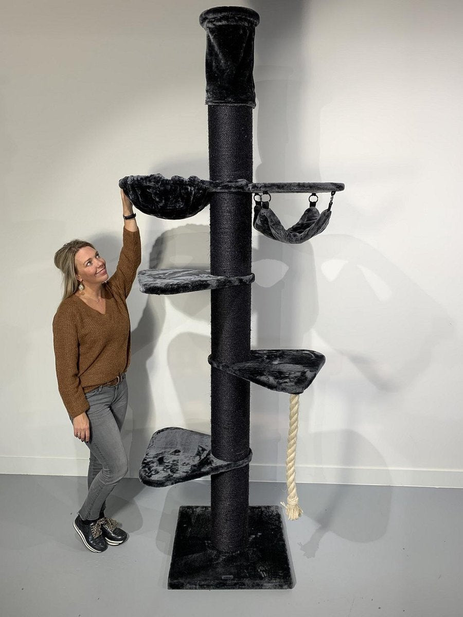 Krabpaal voor grote katten Maine Coon Tower Crown Blackline Dark Grey