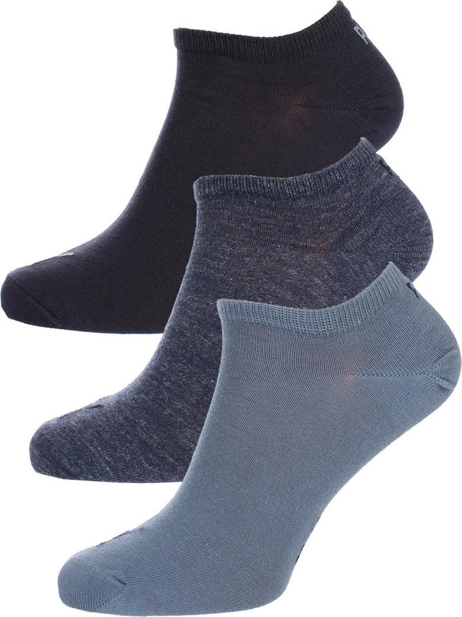 Puma - 3-pack Sokken Invisible Denim Blauw - Unisex - 47-49