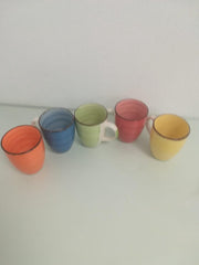 Vijf mokken in diverse kleuren - 400 ml per mok