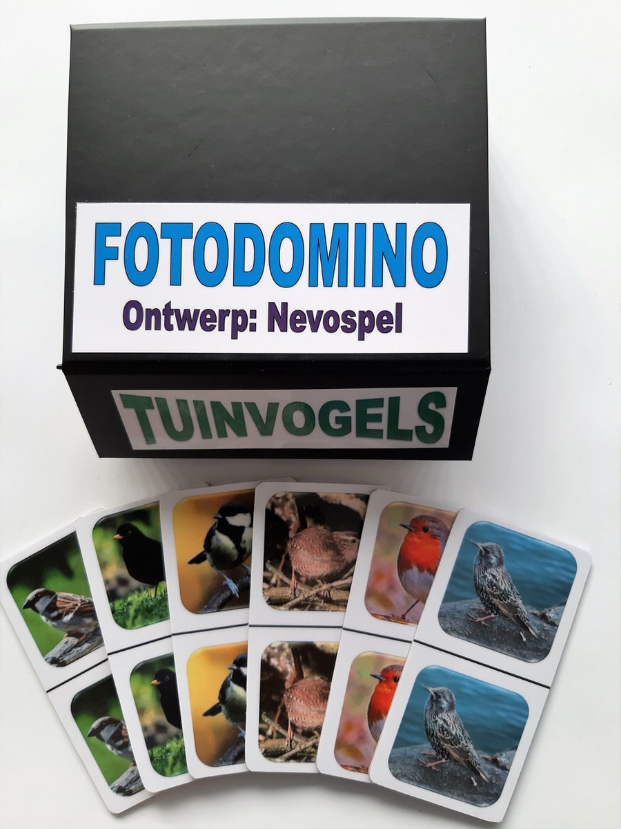 Denkspel voor mensen met dementie FotoDomino Tuinvogels