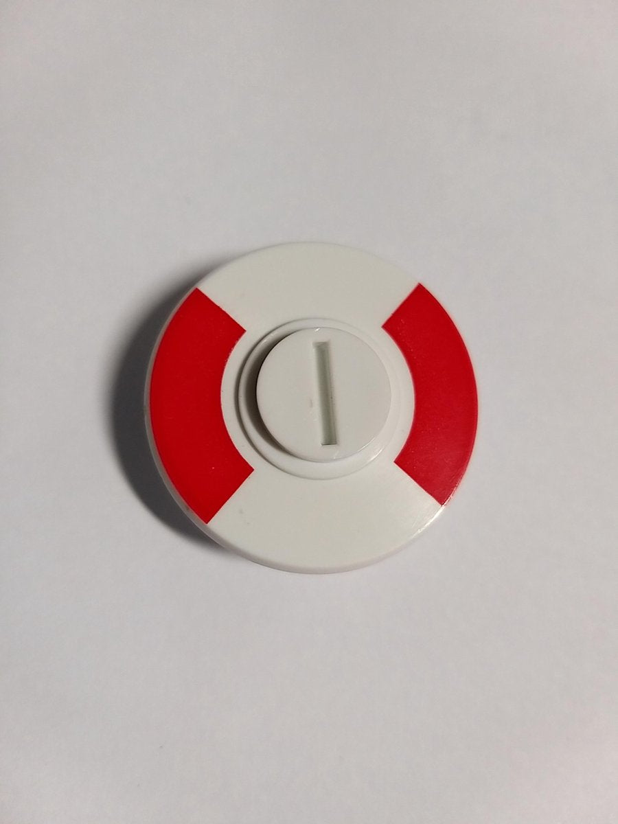 PLAATJE WC-DOUCHE  5 MM  ROOD-WIT 1 ST.