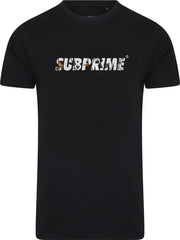 Subprime - Heren Tee SS Shirt Flower Black - Zwart - Maat XL