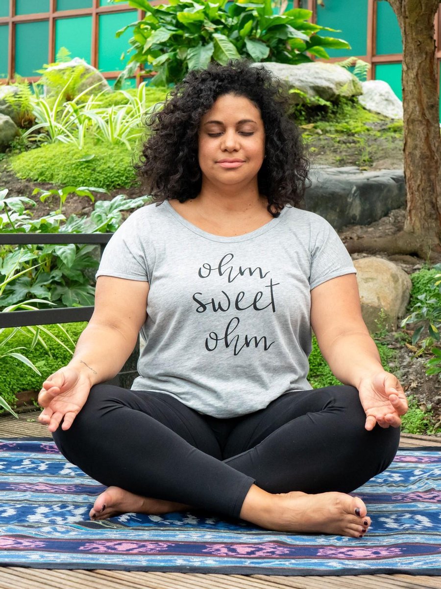 Yogashirt Ohm Sweet Ohm Biokatoen Korte Mouw - L