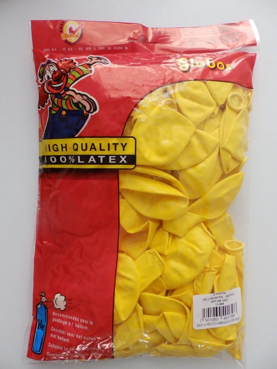 Ballon geel ø 30 cm 100 stuks - .
