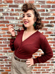 Retro Cardigan Burgundy