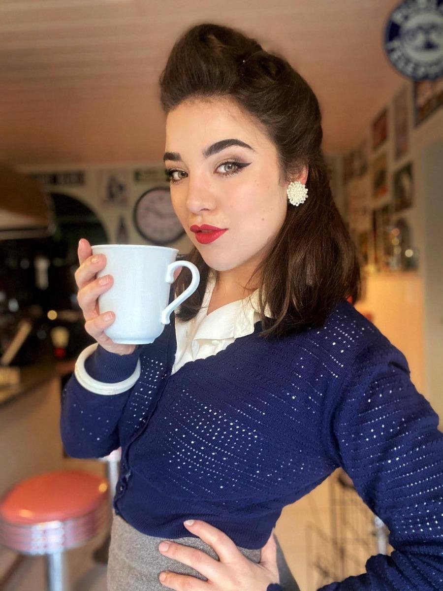 Retro Cardigan Navy