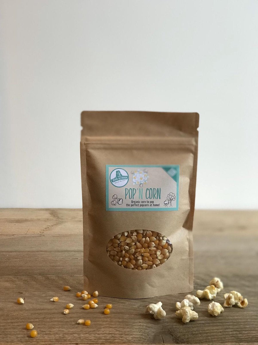 John Altman - biologische mais (250 gram) voor thuis om popcorn te maken incl. receptenboekje
