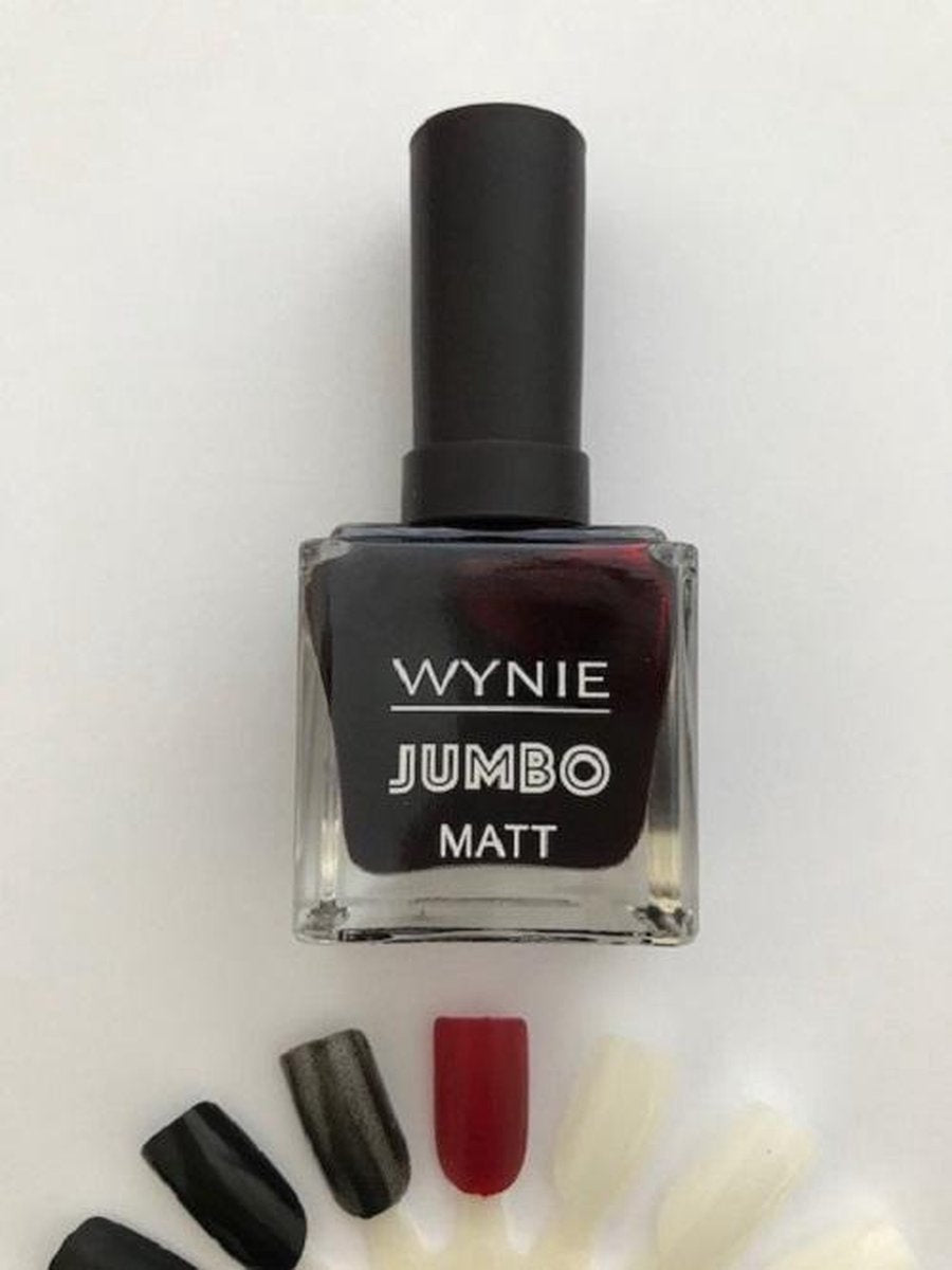 Wynie - JUMBO MATT Nagellak  - Donker Rood - 1 flesje met 14 ml inhoud - Nummer 065