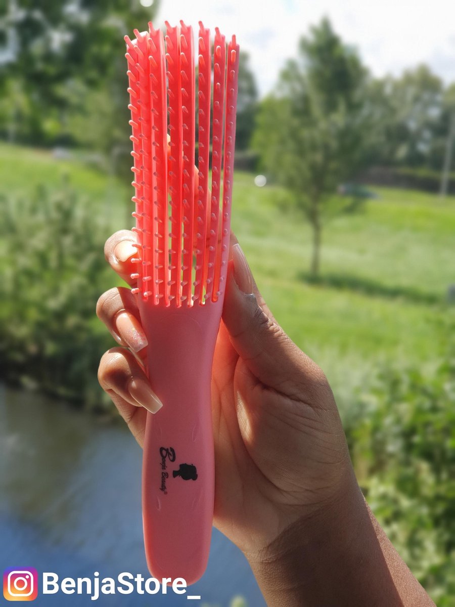 BenjaBeauty® Anti klit Haarborstel|Detangler brush|Haarverzorging|Krullen|Roze