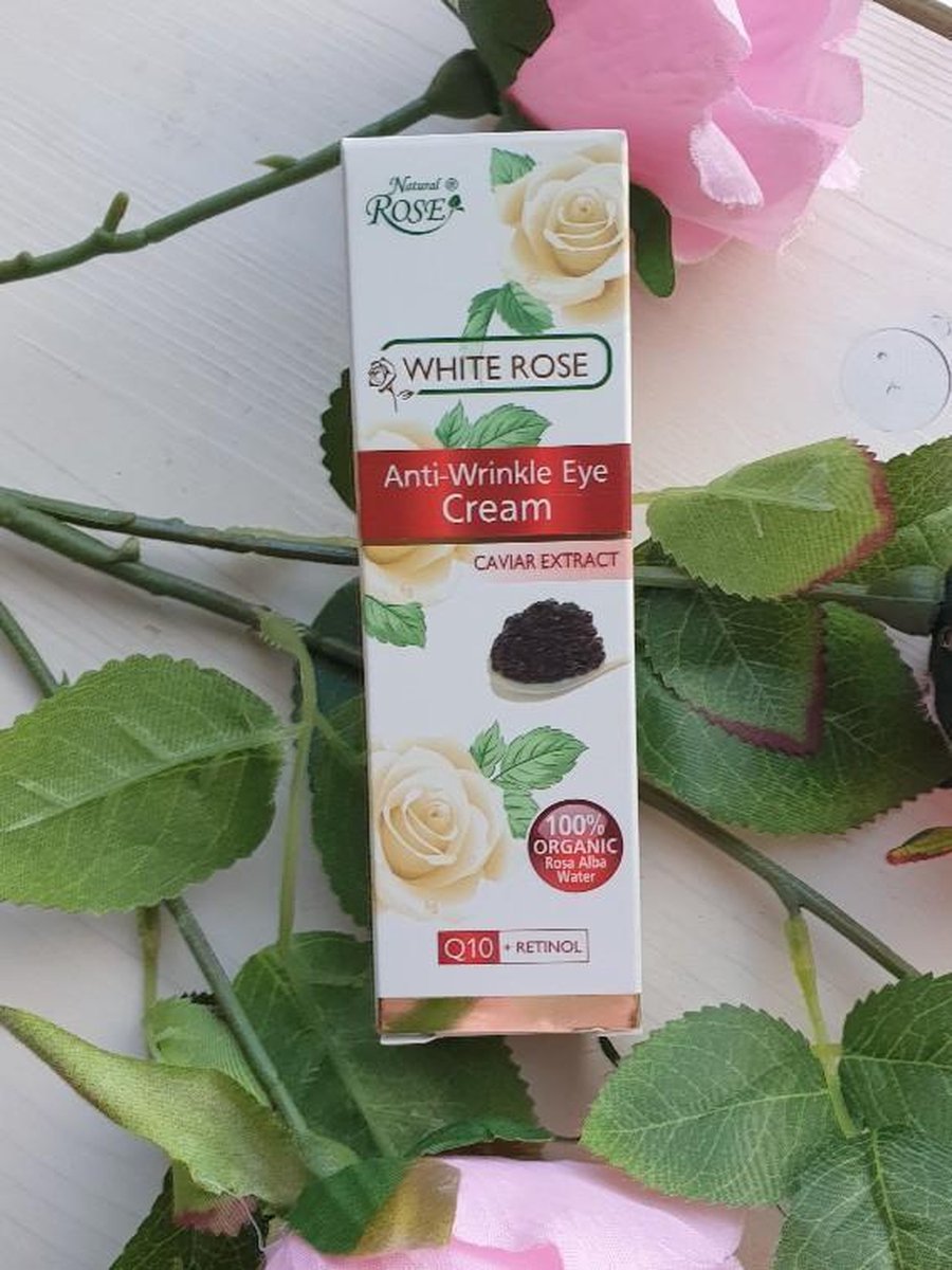 OOGCRÈME MET WITTE ROOS EN ZWARTE KAVIAAR EN Q10