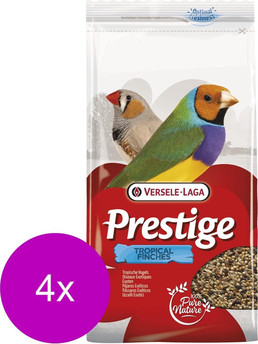 Versele-Laga Prestige Tropische Vogels - Vogelvoer - 4 x 1 kg