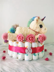 Luiertaart - luiertaart meisje - kraam cadeau meisjes- Luiertaart meisje - 40 Luiers