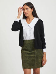 Viril Short L/s Knit Cardigan-noos 14060800 Black