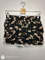 Dames short korte broek Rosaly gebloemd zwart bruin wit M/L