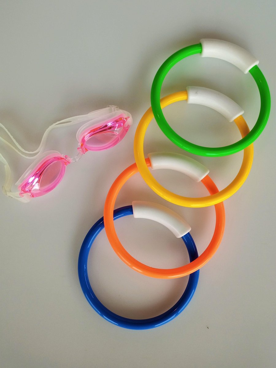 Jobber Playground Duikringen + gratis duikbril kinderen - Zwembad Speelgoed - Willekeurige kleur