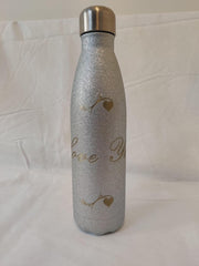 Drinkfles Glitter Silver  500 M I Love you
