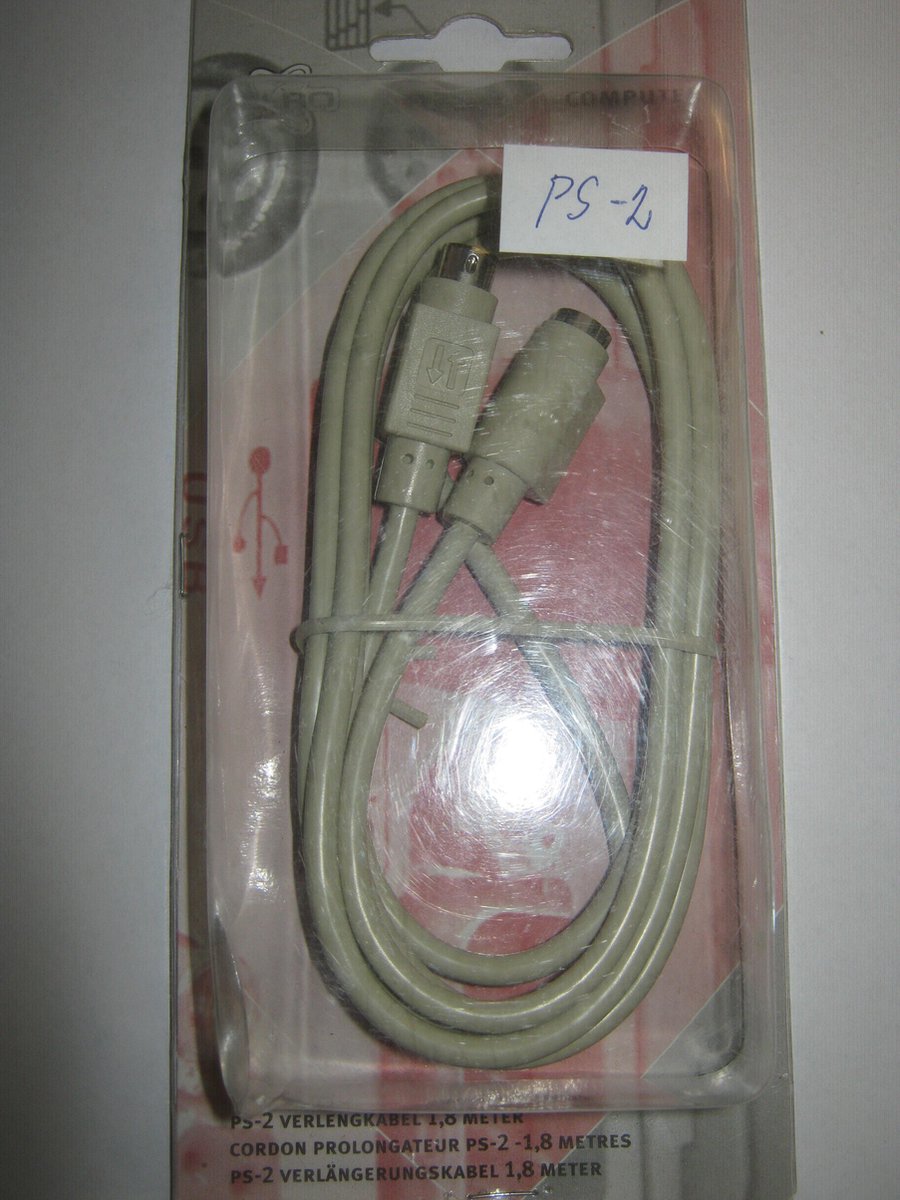 Elro PS/2 verlengkabel Toetsenbord snoer 1.8 mtr grijs