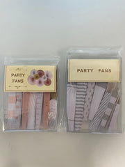 Feestelijke decoratie: luxe party fans - 2 keer 8 stuks divers (ZILVER/ROZE)