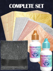 Bladmetaal – 300 vellen - GOUD+ZILVER+KOPER - Imitatie bladgoud –  GROTE VELLEN >> 16*16cm - A-kwaliteit - INCLUSIEF GRATIS 30ML LIJM