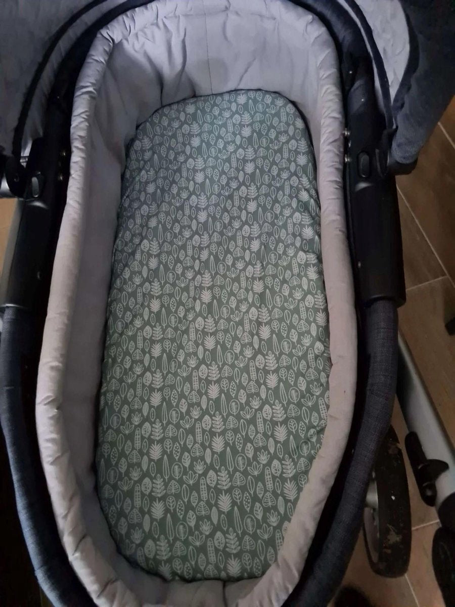 Wandelwagenhoes - cactusmotief - groen - tricot stof