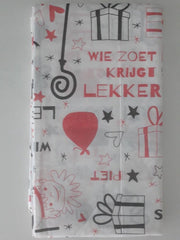 Sinterklaas tafelkleed 180x130 - tafellaken sint en piet - sinterklaasfeest wie zoet is krijgt lekkers.